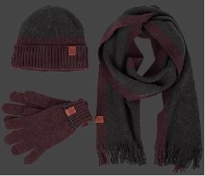 Classic Knit Set, 105, Anthracite/Bordeaux