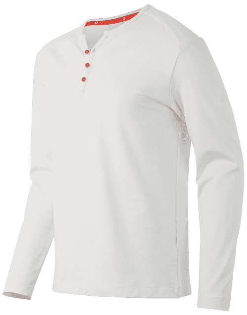 Men Longsleeve 3Button, 977, White